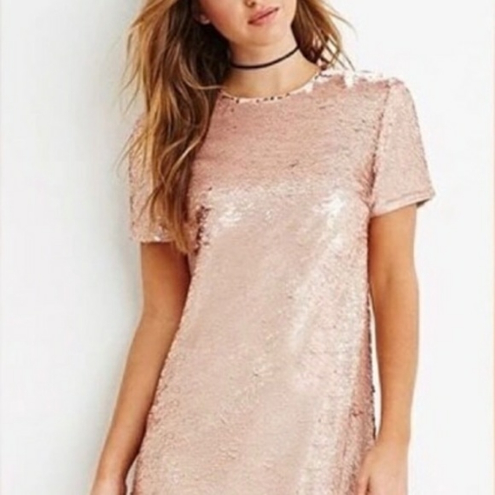 Forever 21 Rosegold Sequence Dress